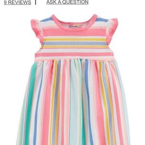 🌈 Carters 12‎ month toddler girls rainbow striped dress new in bag with tags